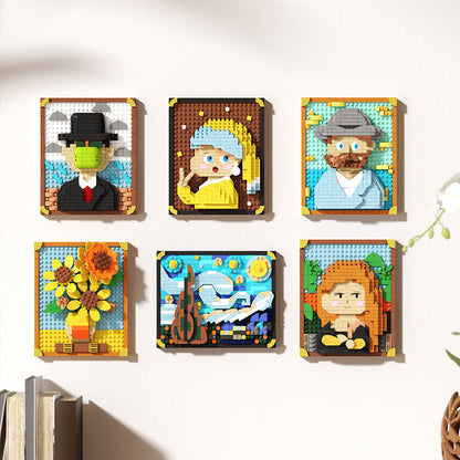 Pixel-Art-Bausteinset, berühmte Gemälde