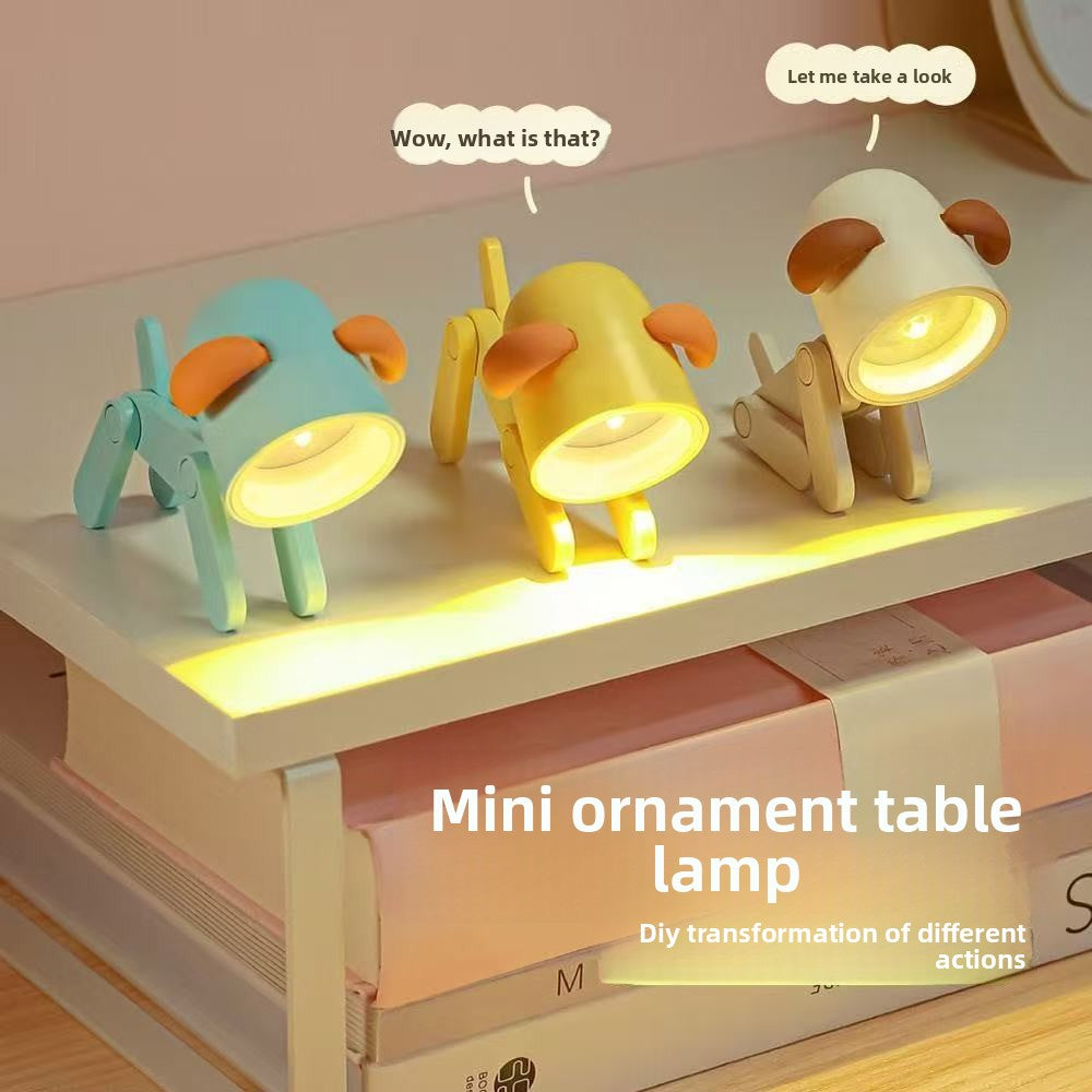 Foldable deer-shaped LED night light in a pastel finish