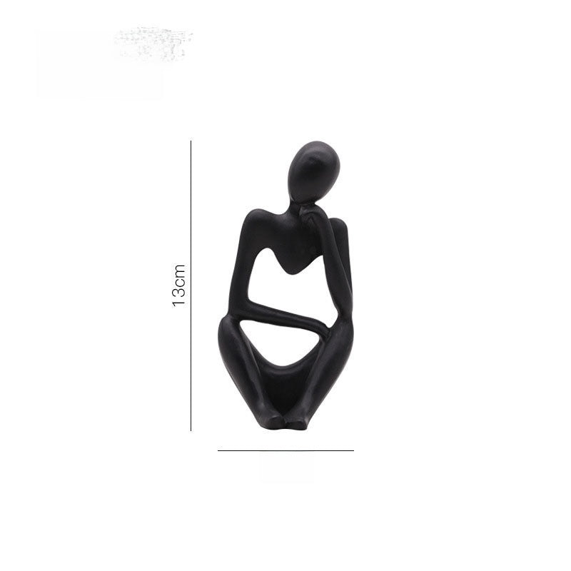 Scultura di figura in meditazione in resina, 13 cm
