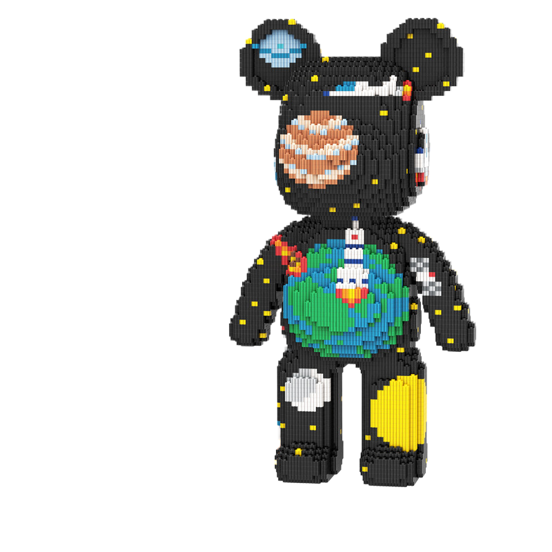 Large Bear & Rabbit Building Block Figures