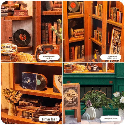 Maison miniature serre-livres, modèle 3D en bois