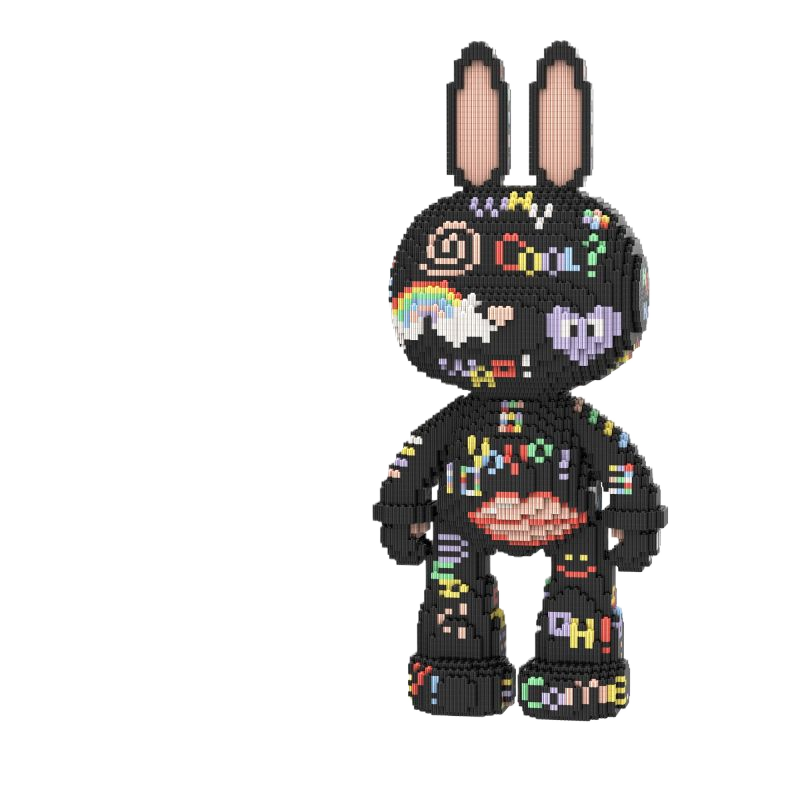 Large Bear & Rabbit Building Block Figures