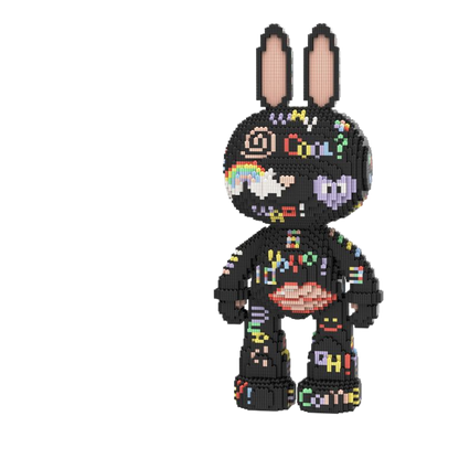Large Bear & Rabbit Building Block Figures