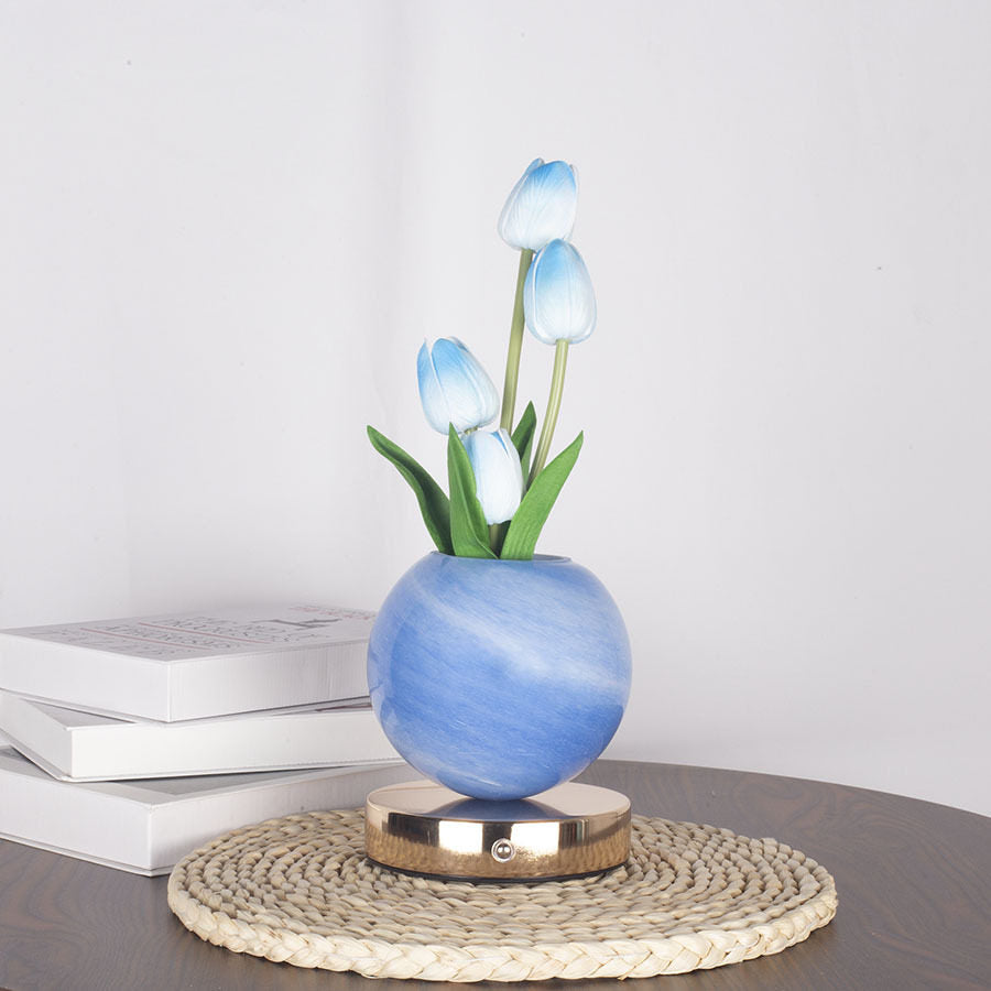 Tulpenstrauß-Tischlampe mit USB-Stromversorgung