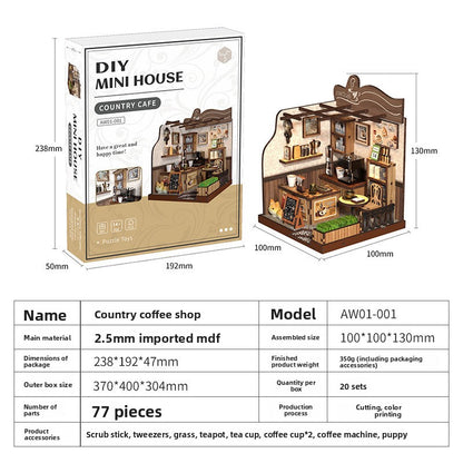 Maison miniature DIY en bois, découpe laser