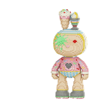 Large Bear & Rabbit Building Block Figures