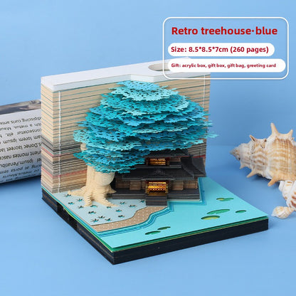 3D Paper Carving Sticky Note Block