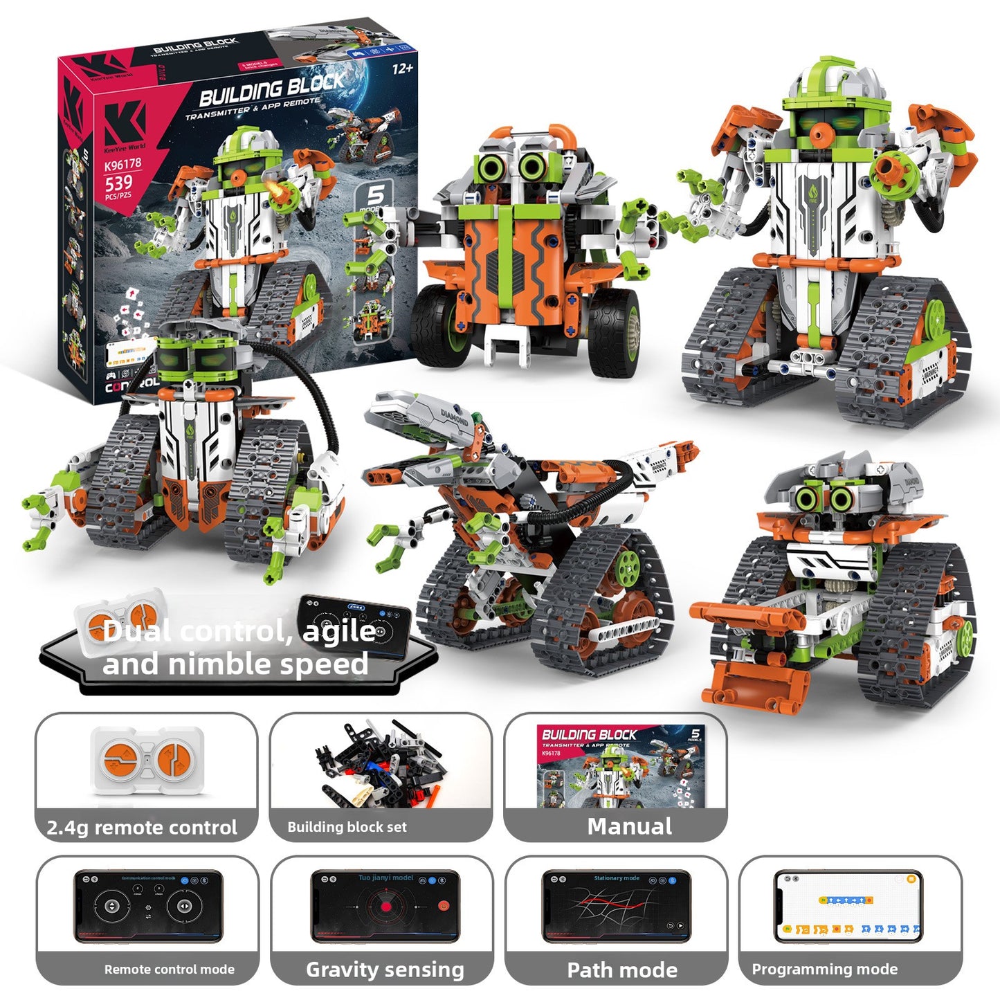 Programmable Remote-Control Block Robots