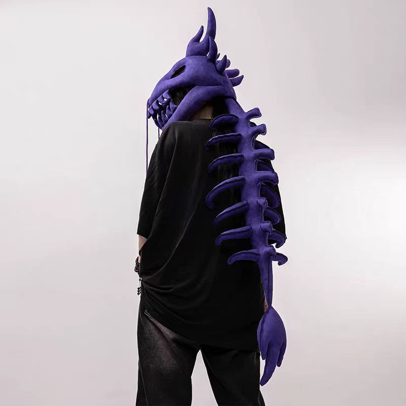 Gorro de peluche esqueleto de dinosaurio y disfraz