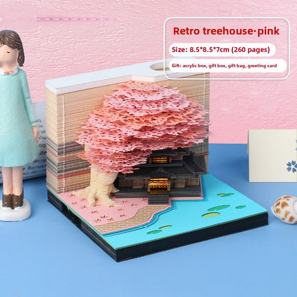 3D Paper Carving Sticky Note Block