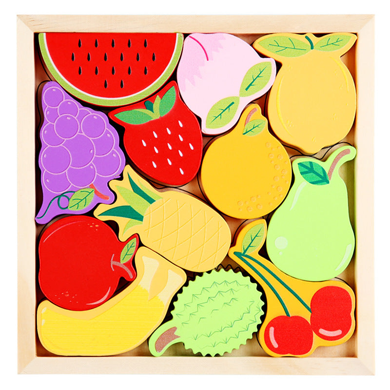 Puzzle 3D en bois sur plateau pour enfants