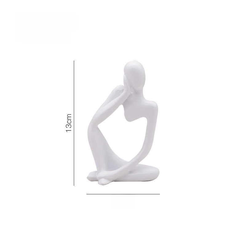Scultura di figura in meditazione in resina, 13 cm