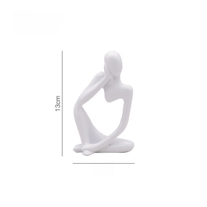 Scultura di figura in meditazione in resina, 13 cm