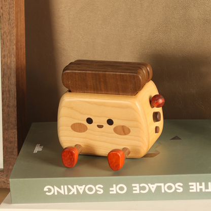 Maple toaster with a black walnut slice of toast as a coaster
