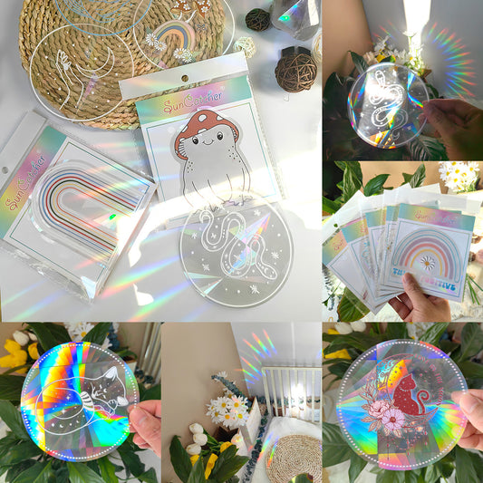 Sunshine Catcher Colorful Window Sticker Suncatcher Sun Rainbow Prism Glass Sticker