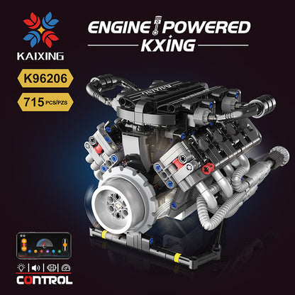 Motorised engine model built from ABS building blocks