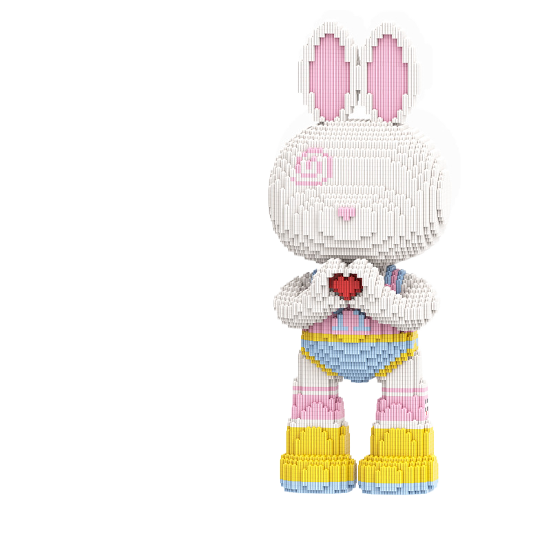 Large Bear & Rabbit Building Block Figures