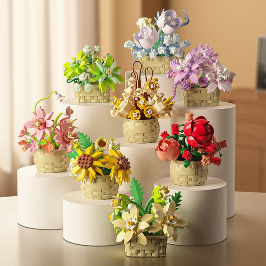 DIY Sunflower Basket Building Blocks
