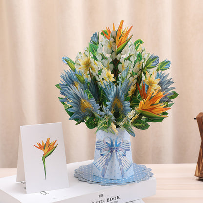 3D Flowers Pop-Up Greeting Card