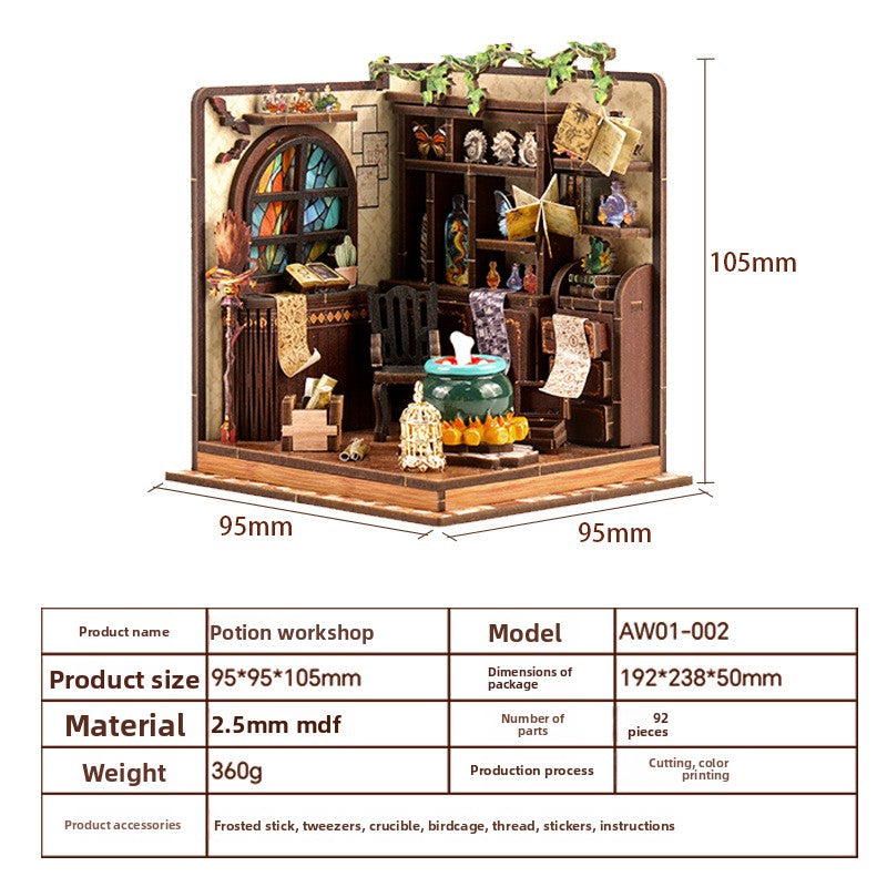 Maison miniature DIY en bois, découpe laser