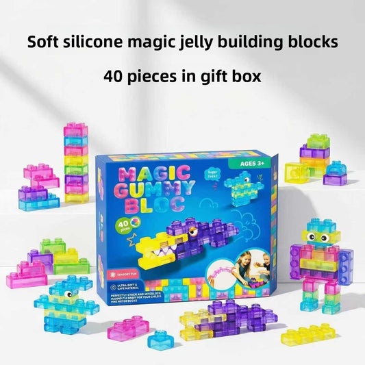 Soft translucent silicone building blocks