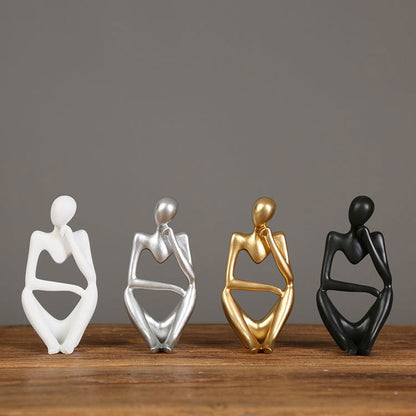 Scultura di figura in meditazione in resina, 13 cm