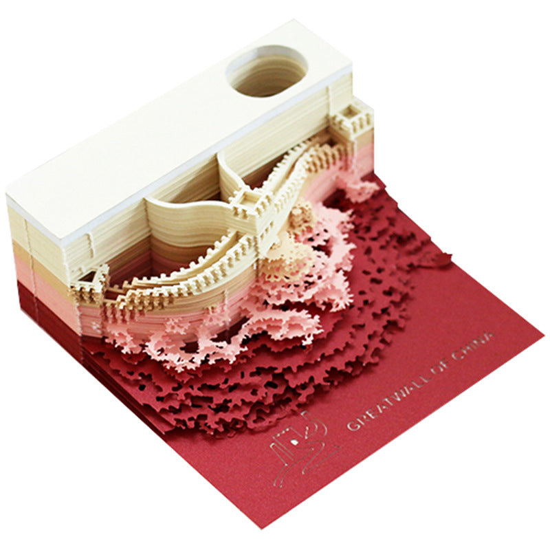 3D Paper Carving Sticky Note Block