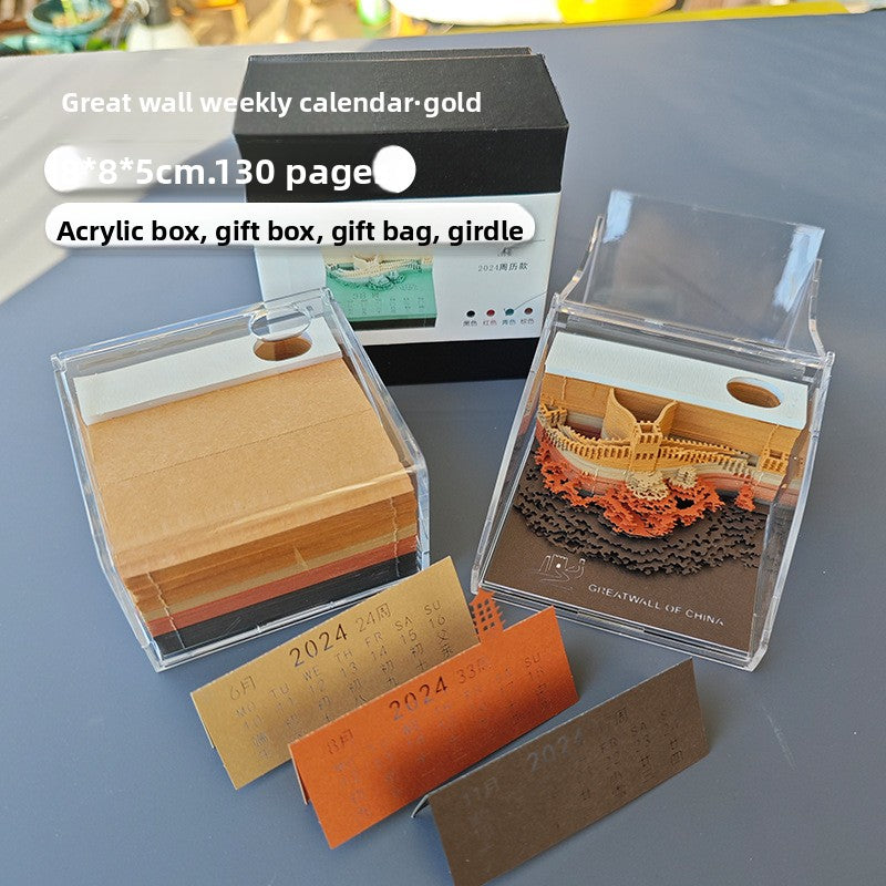 3D Paper Carving Sticky Note Block