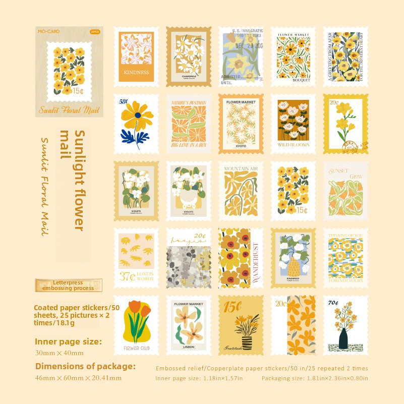 Pegatinas vintage florales en relieve