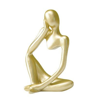 Scultura di figura in meditazione in resina, 13 cm