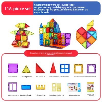 Colour Window Magnetic Building Tiles, 26 to 268 Pieces