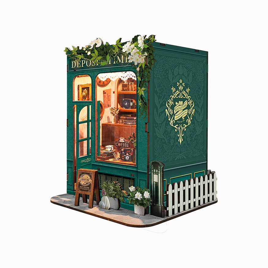 Maison miniature serre-livres, modèle 3D en bois