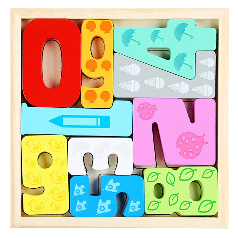 Puzzle 3D en bois sur plateau pour enfants