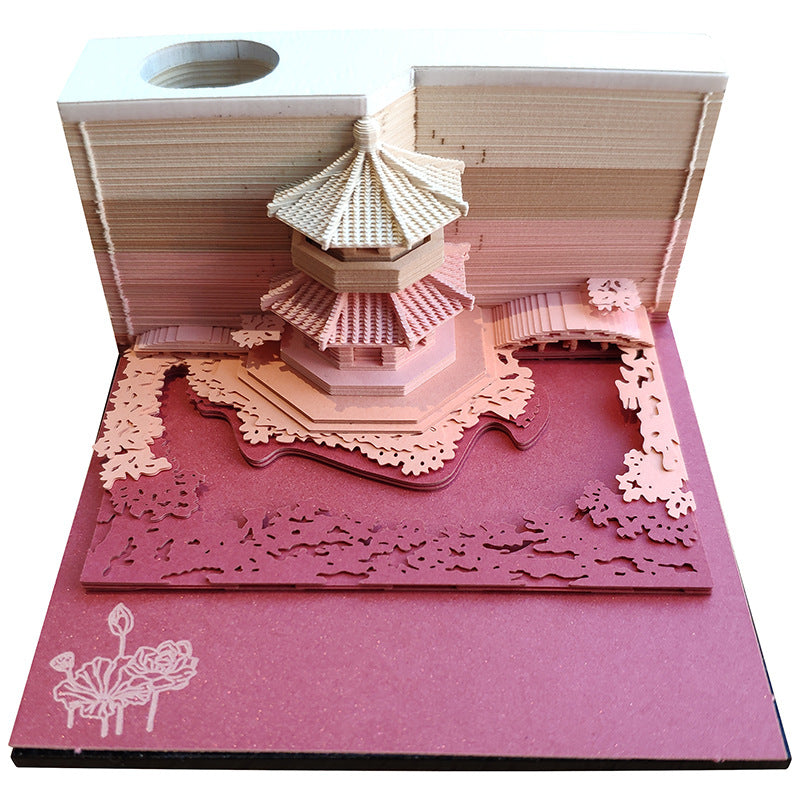 3D Paper Carving Sticky Note Block
