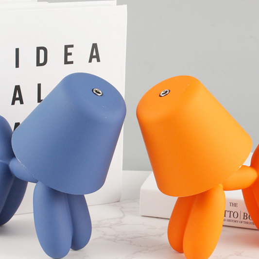 Balloon dog LED table lamp with a mirror-plated finish
