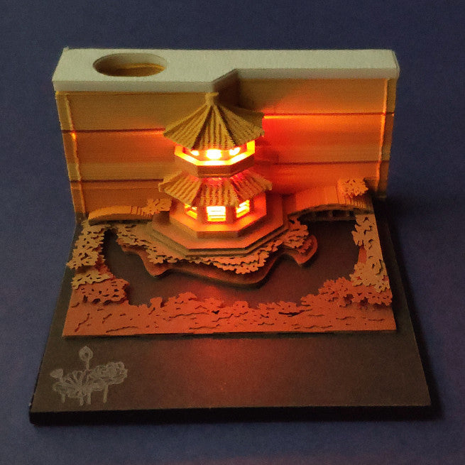 3D Paper Carving Sticky Note Block