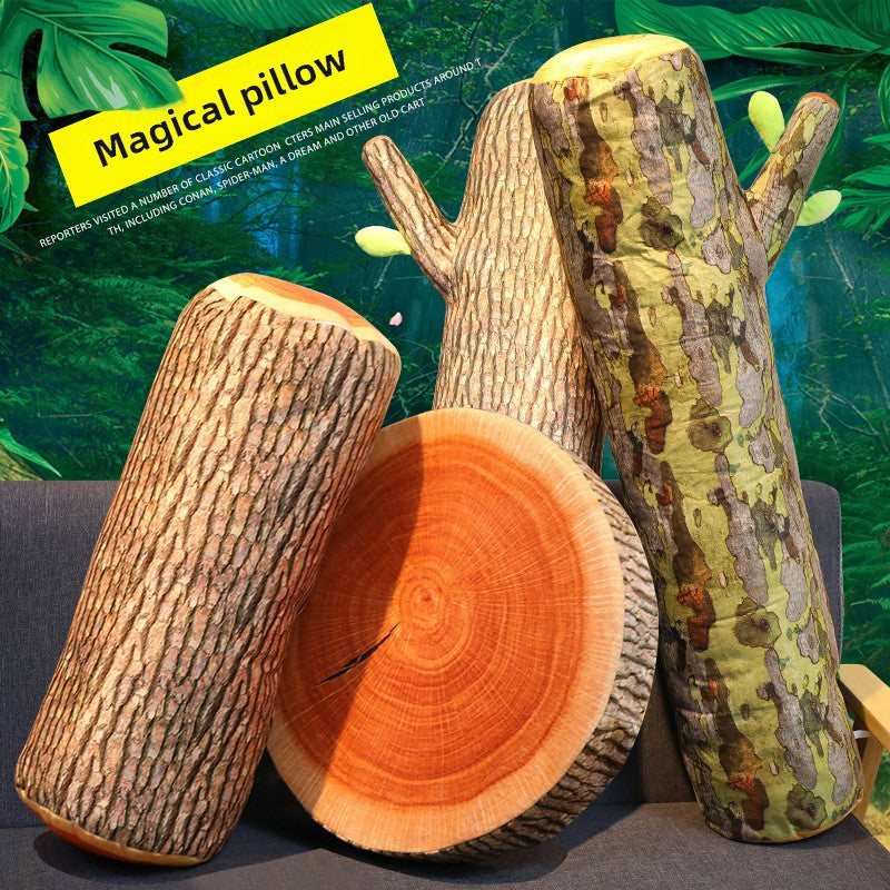 Floor cushion printed with real tree rings