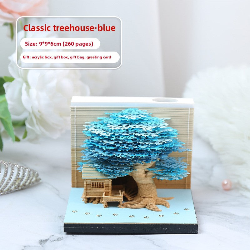 3D Paper Carving Sticky Note Block