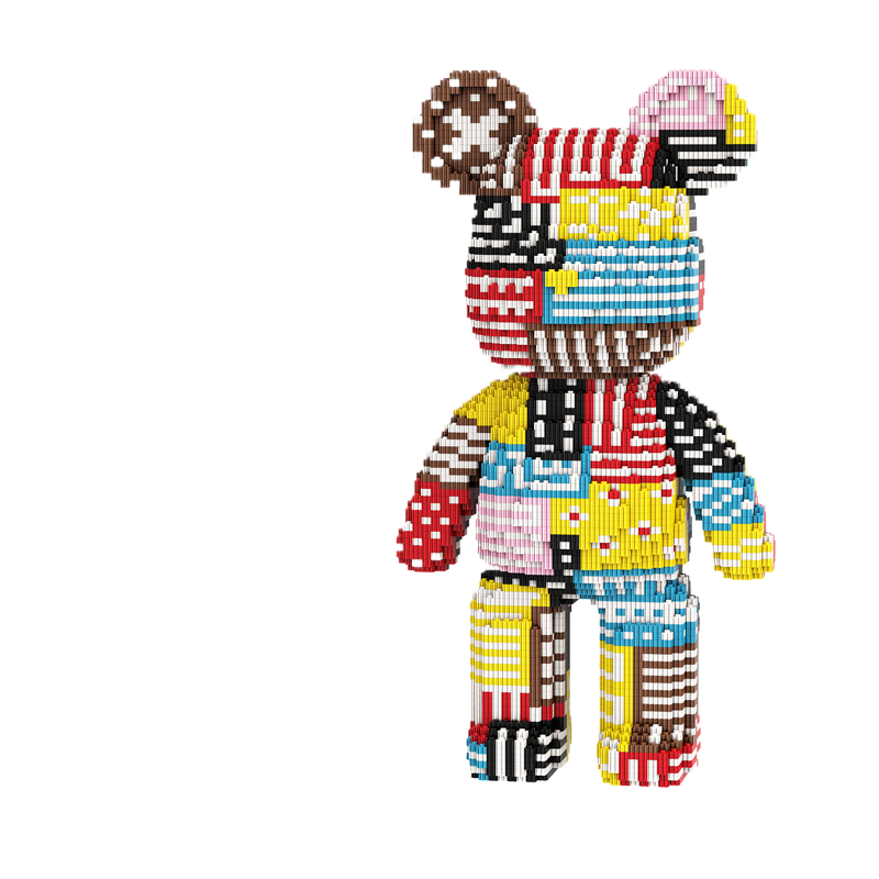 Large Bear & Rabbit Building Block Figures