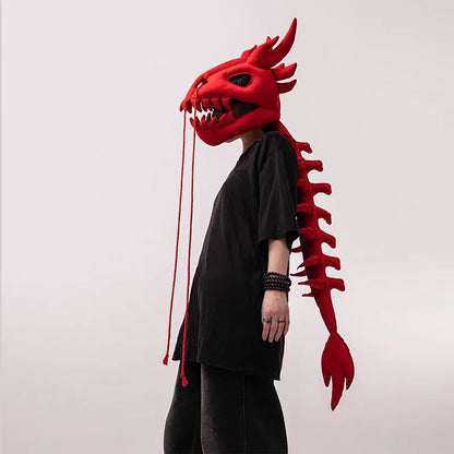 Gorro de peluche esqueleto de dinosaurio y disfraz