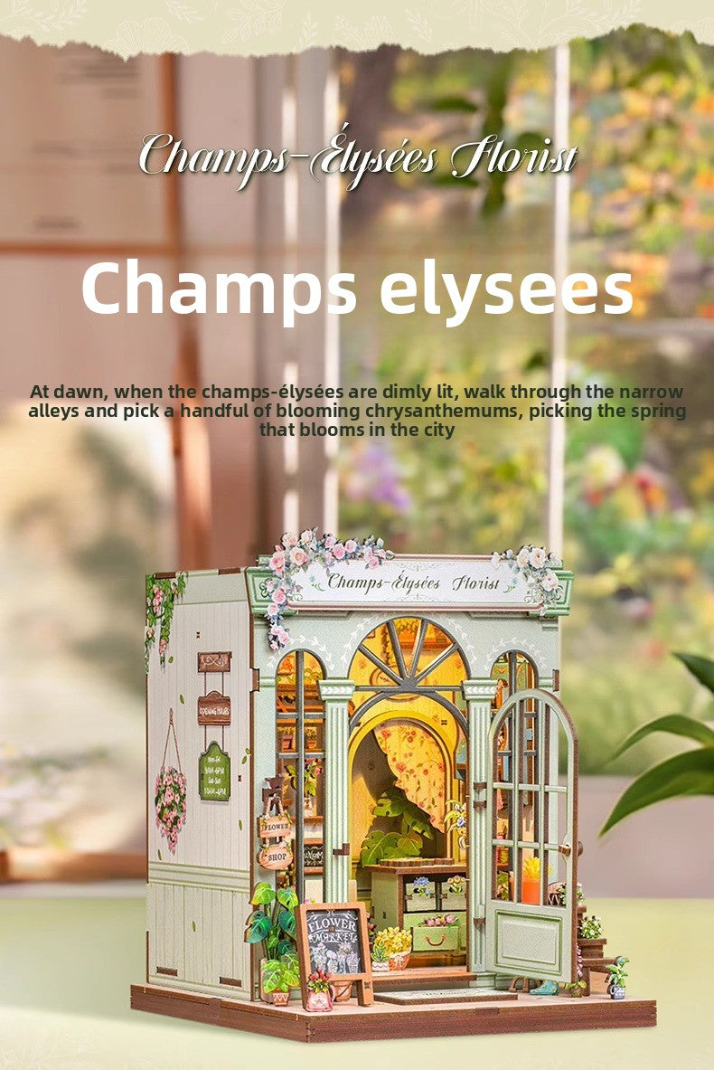 Maison miniature serre-livres, modèle 3D en bois