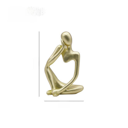 Scultura di figura in meditazione in resina, 13 cm