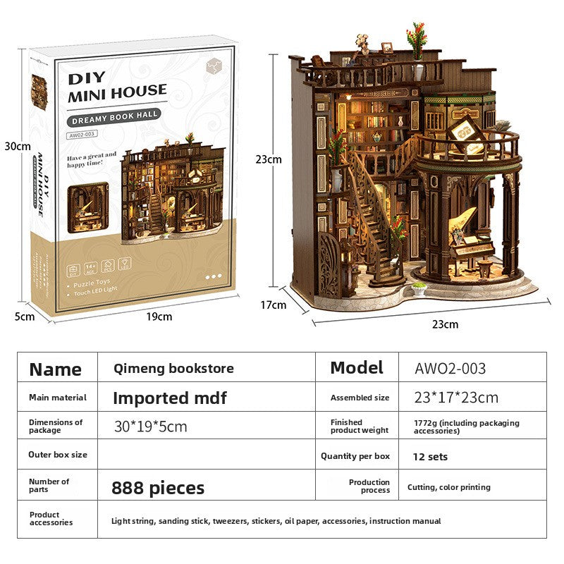 Maison miniature DIY en bois, découpe laser
