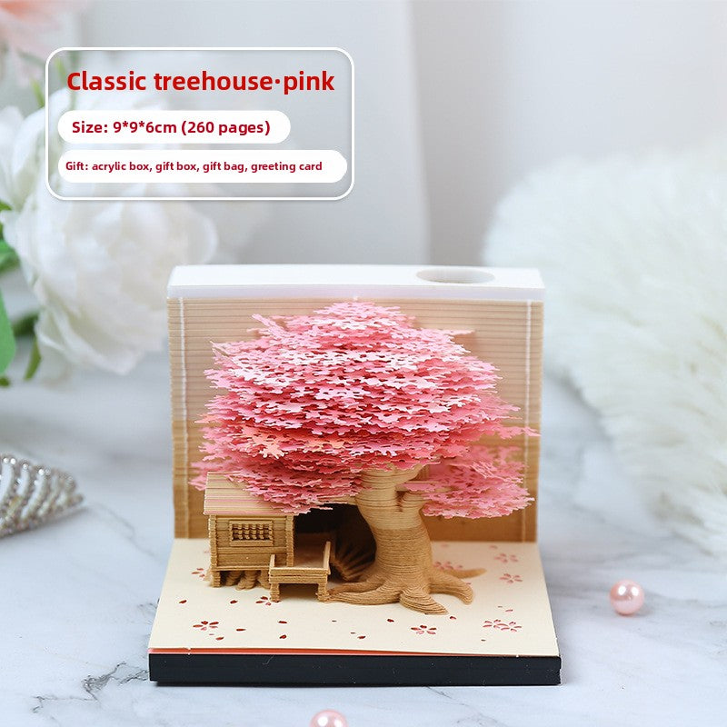 3D Paper Carving Sticky Note Block
