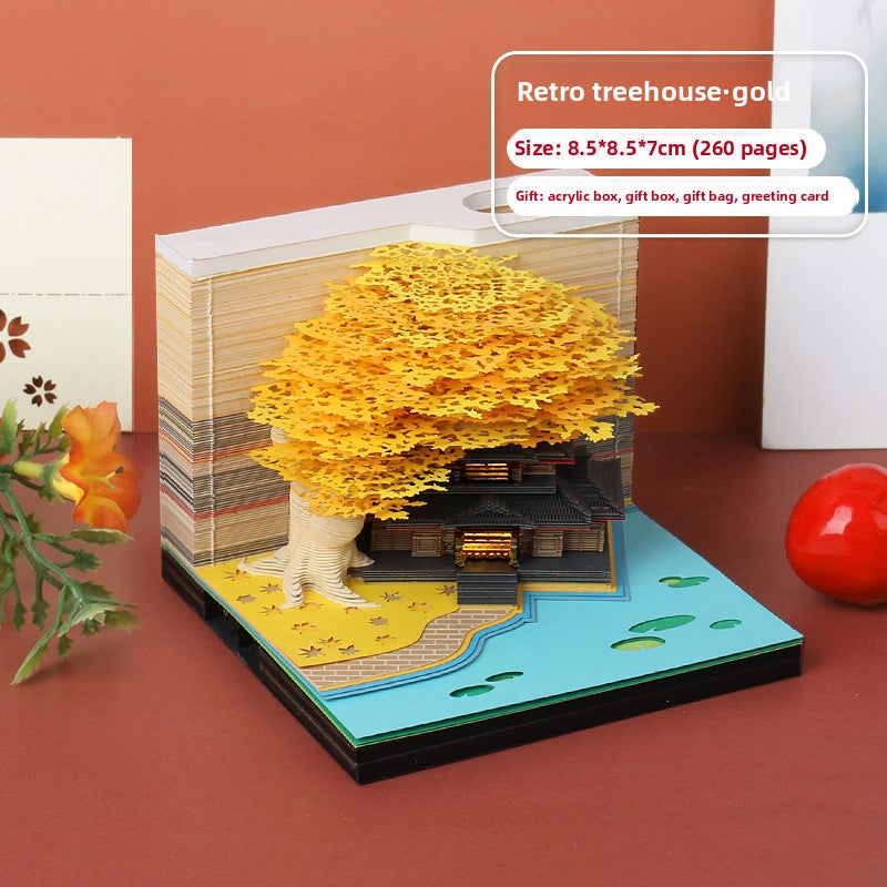 3D Paper Carving Sticky Note Block