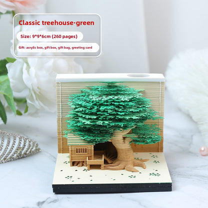 3D Paper Carving Sticky Note Block