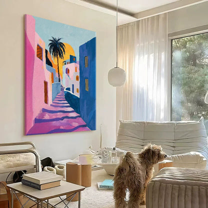 Tablou abstract, pictat manual sau tipărit giclée