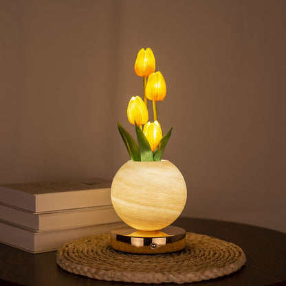 Tulpenstrauß-Tischlampe mit USB-Stromversorgung
