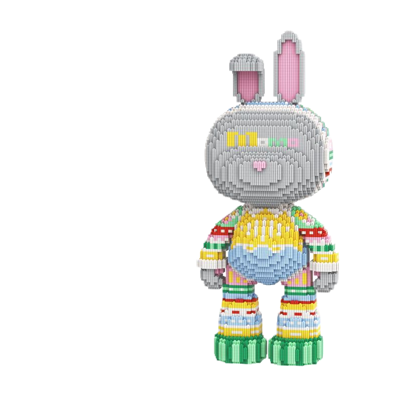 Large Bear & Rabbit Building Block Figures