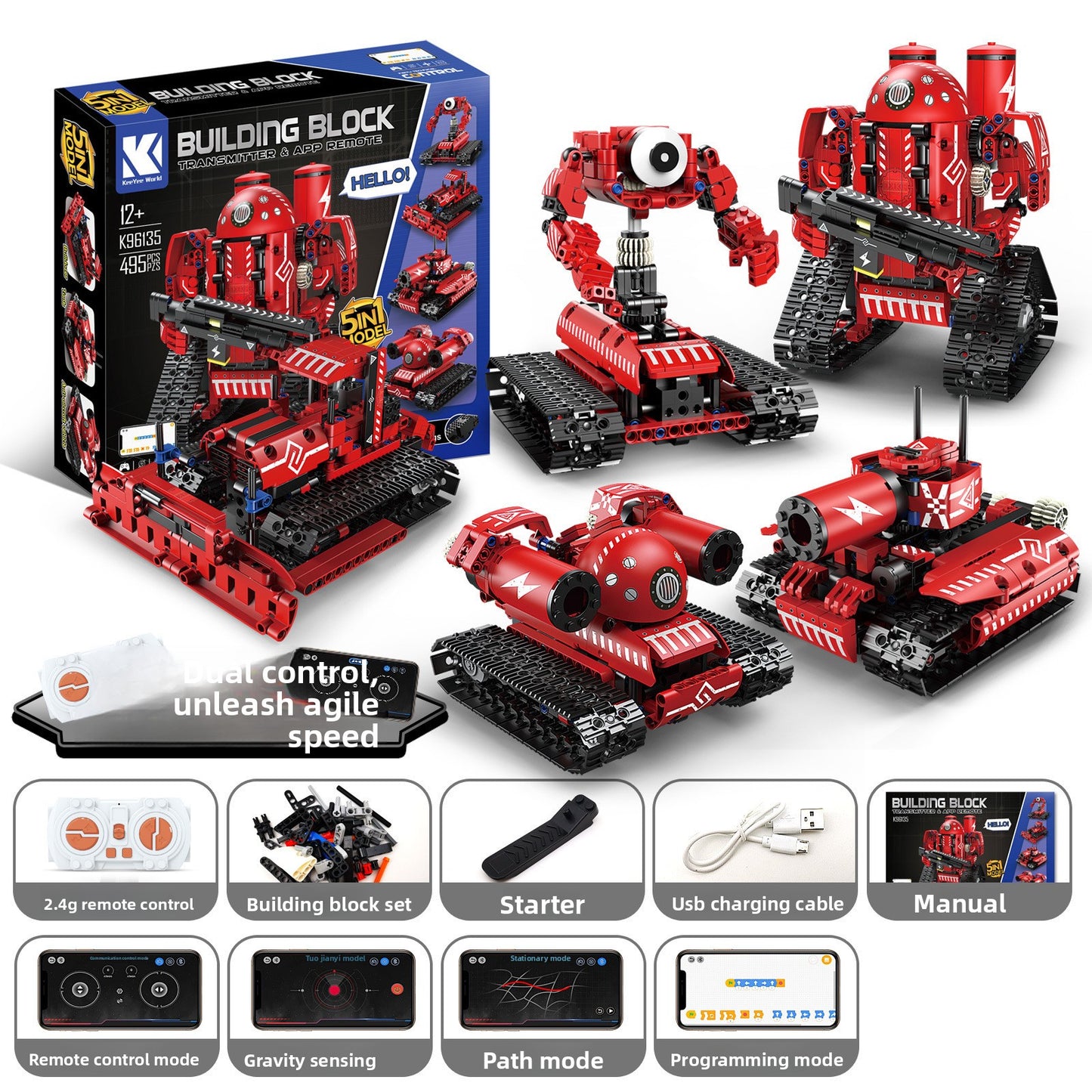 Programmable Remote-Control Block Robots